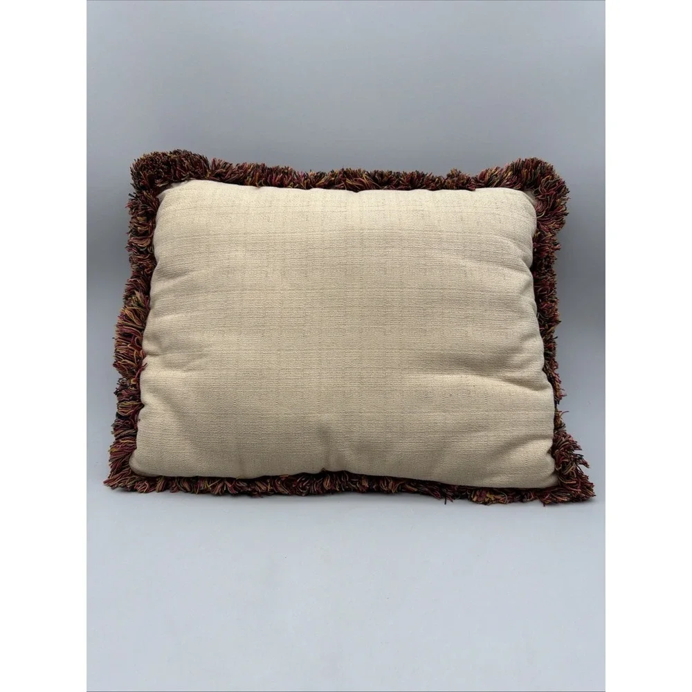 VTG Tapestry Throw Pillow Books/Reading  19